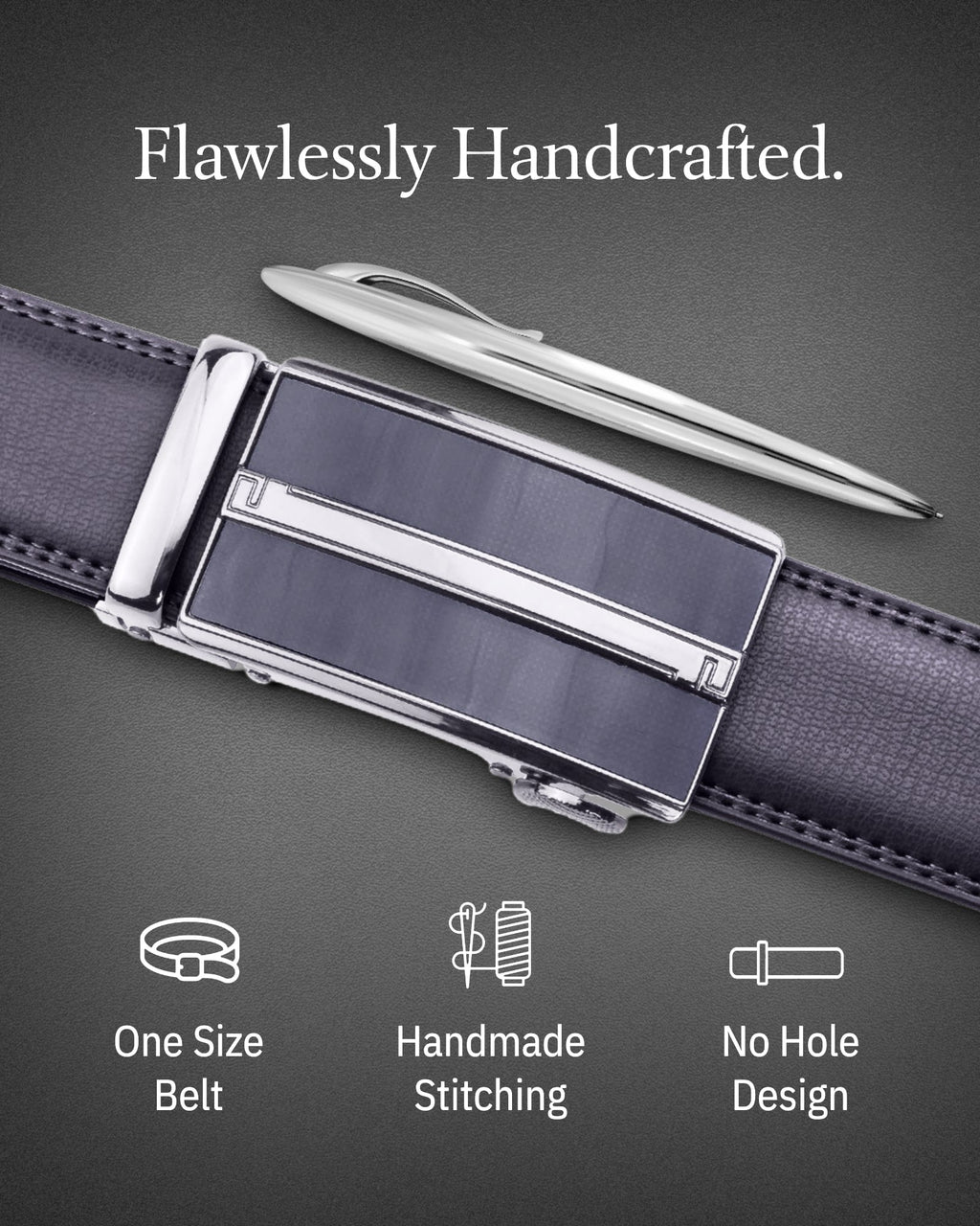 Microfiber Leather Ratchet Belt