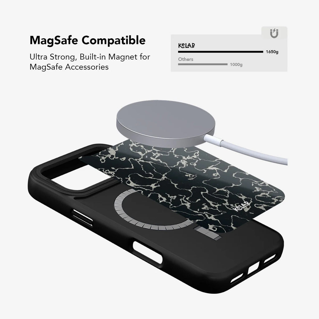 Obsidian Vein | Abstract Black Marble iPhone Case