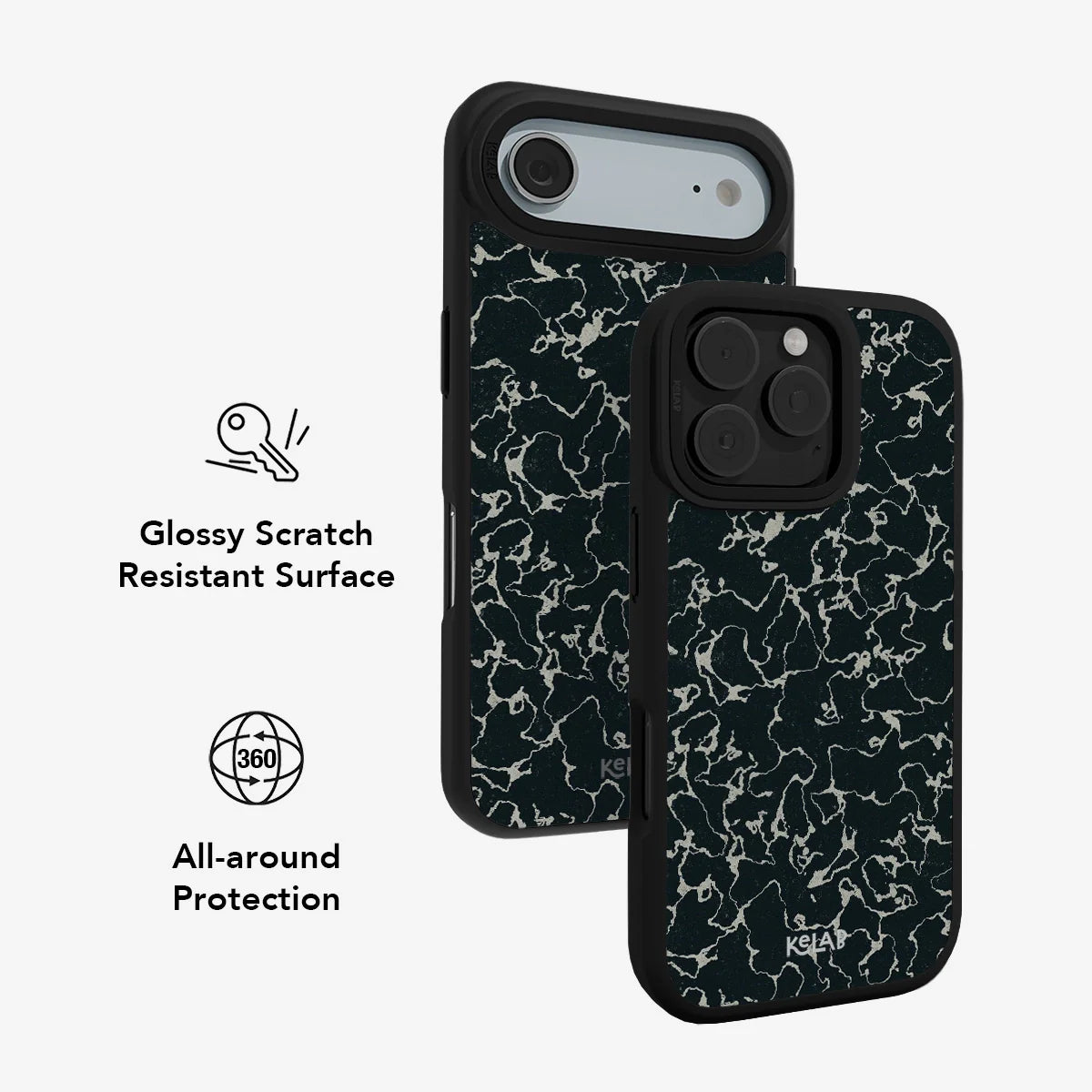 Obsidian Vein | Abstract Black Marble iPhone Case