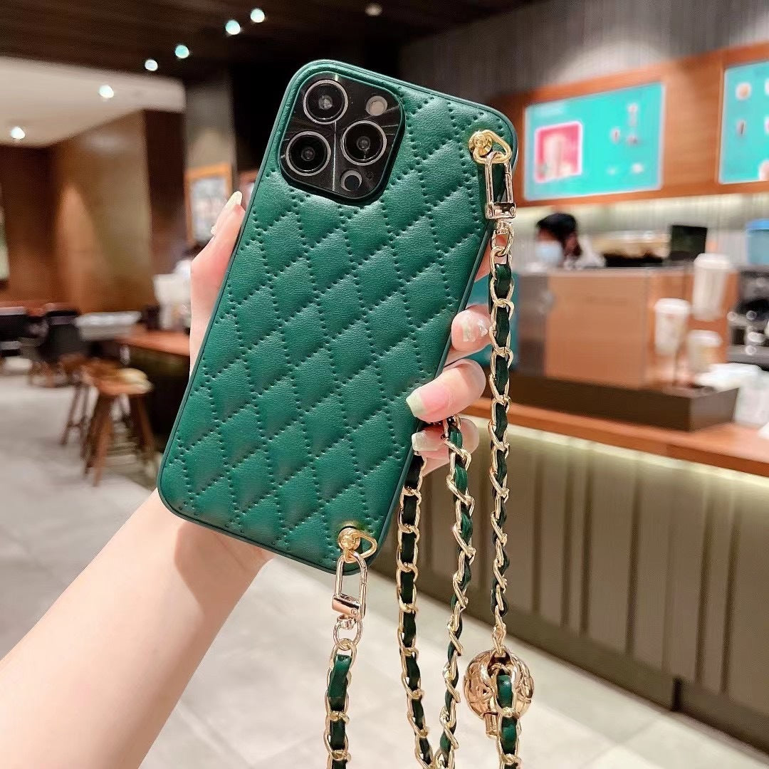 RAMODO Diamond Plaid Crossbody iPhone Case