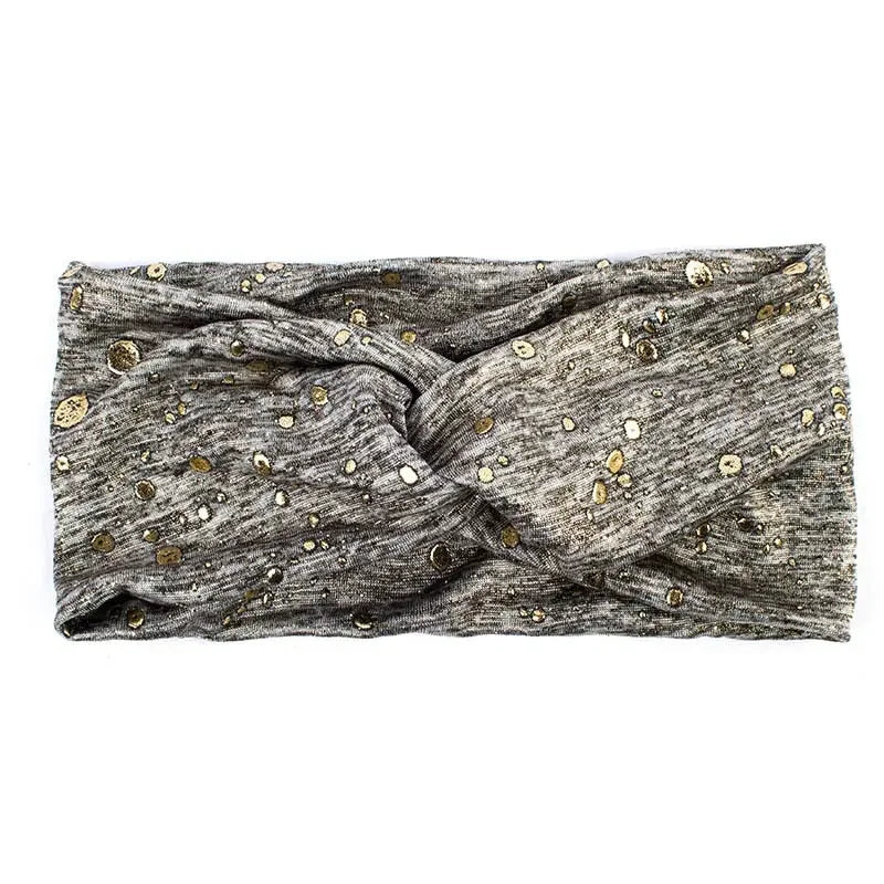 Metallic Color Wide Elastic Headbands