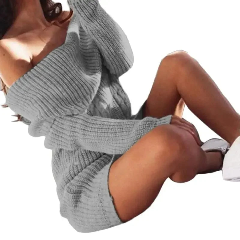 Lounger Knit Long Sleeve Sweater Dress