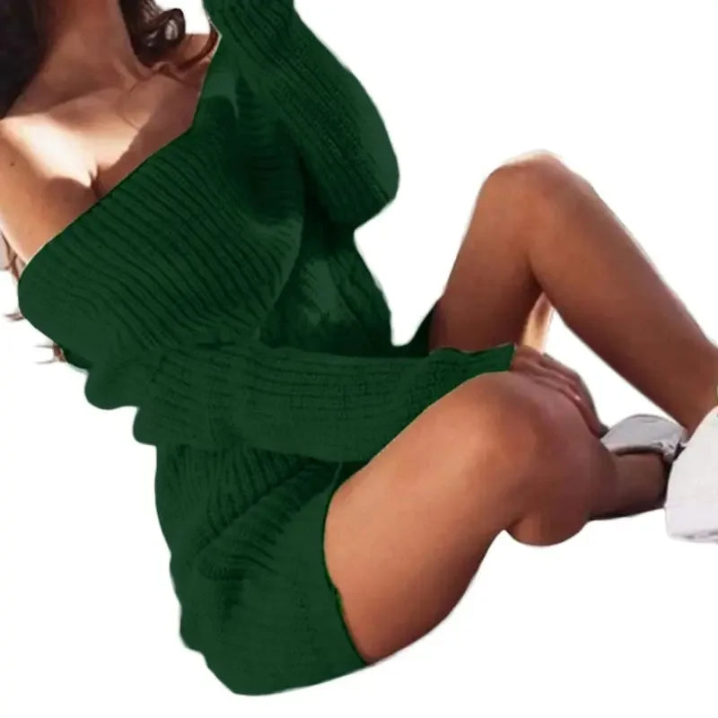 Lounger Knit Long Sleeve Sweater Dress