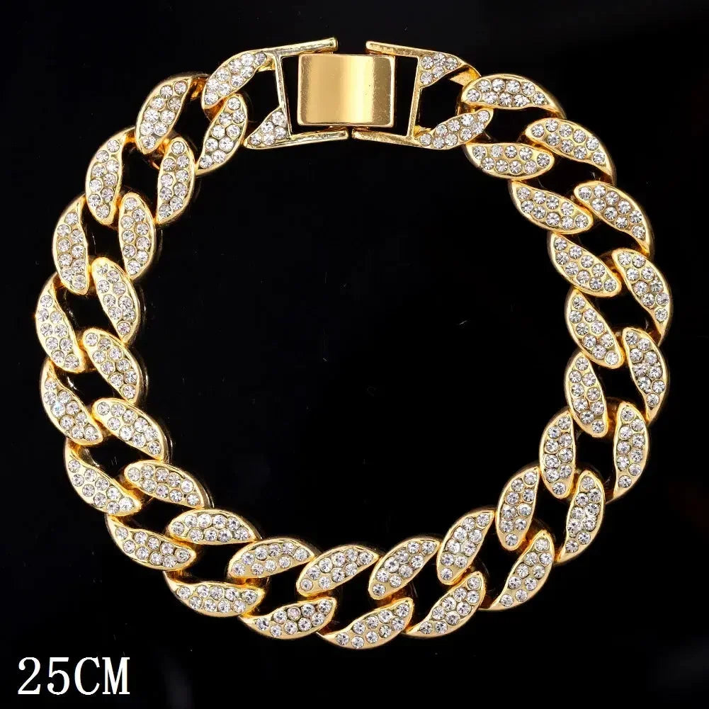 Iced Out Chunky Cuban Chain Anklet Bracelet