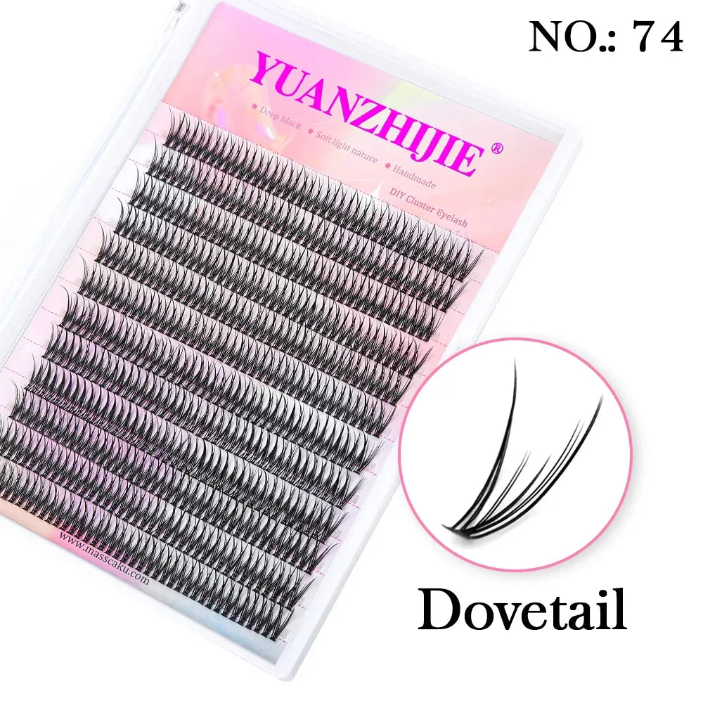 DIY 144 Cluster Lashes YUANZHIJIE free ship Segmented Beam Natural C/D Curl Individual Mink Eyelashes Makeup Supplies at home