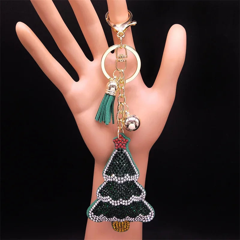 Cute Chihuahua Dog Crystal Keychain Bag Accessories for Women Gold Color Female Keyring Jewelry llaveros para mujer K7326S01