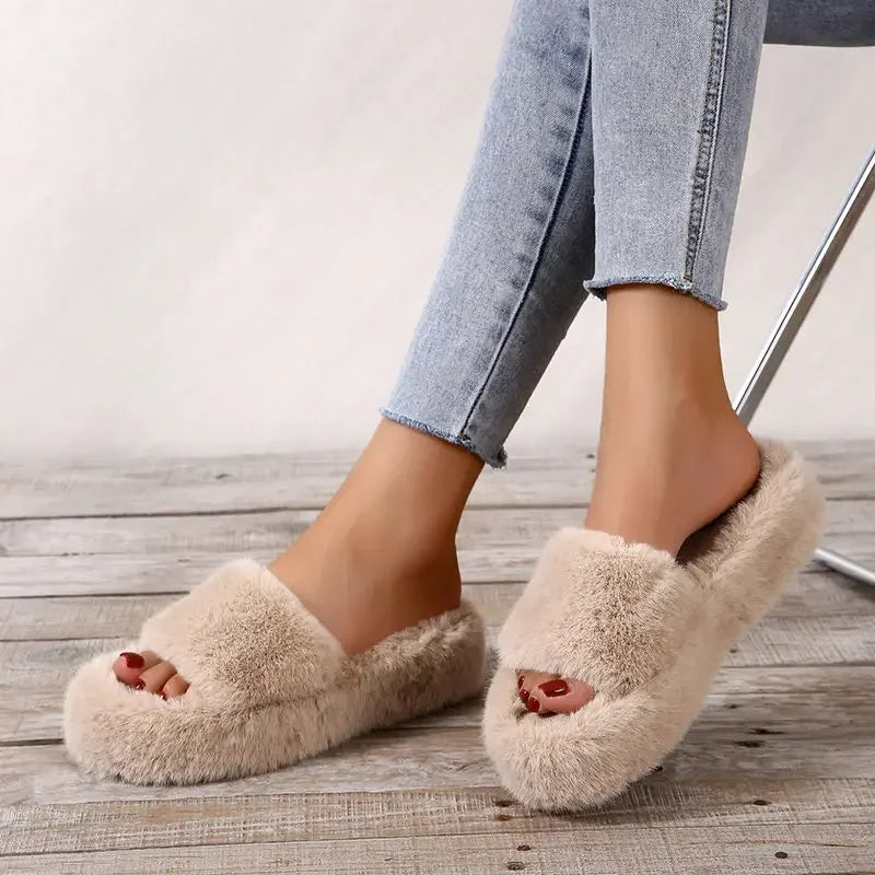Platform Cozy Plush Slippers