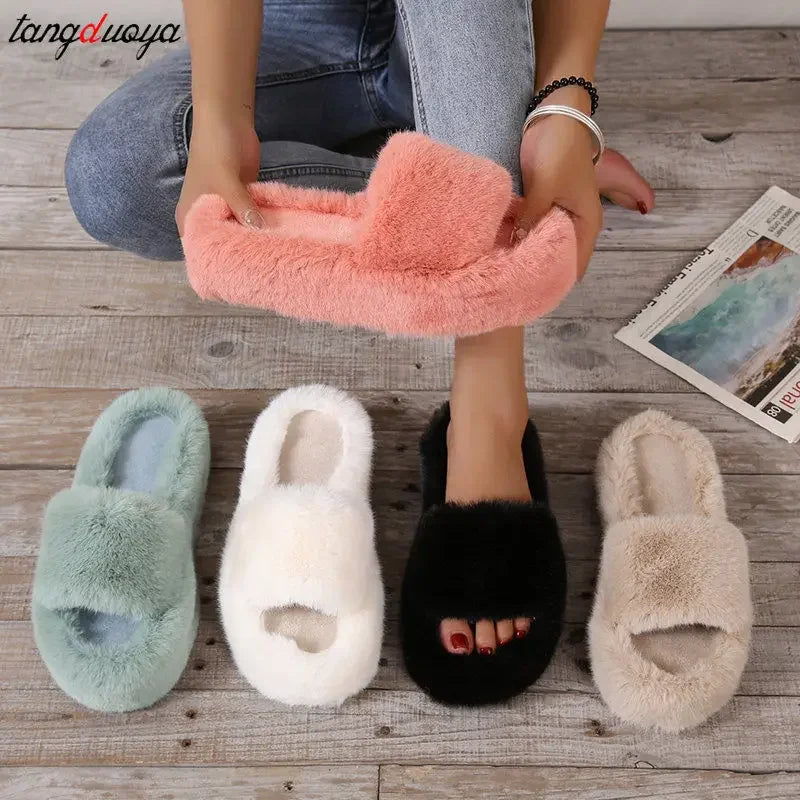 Platform Cozy Plush Slippers