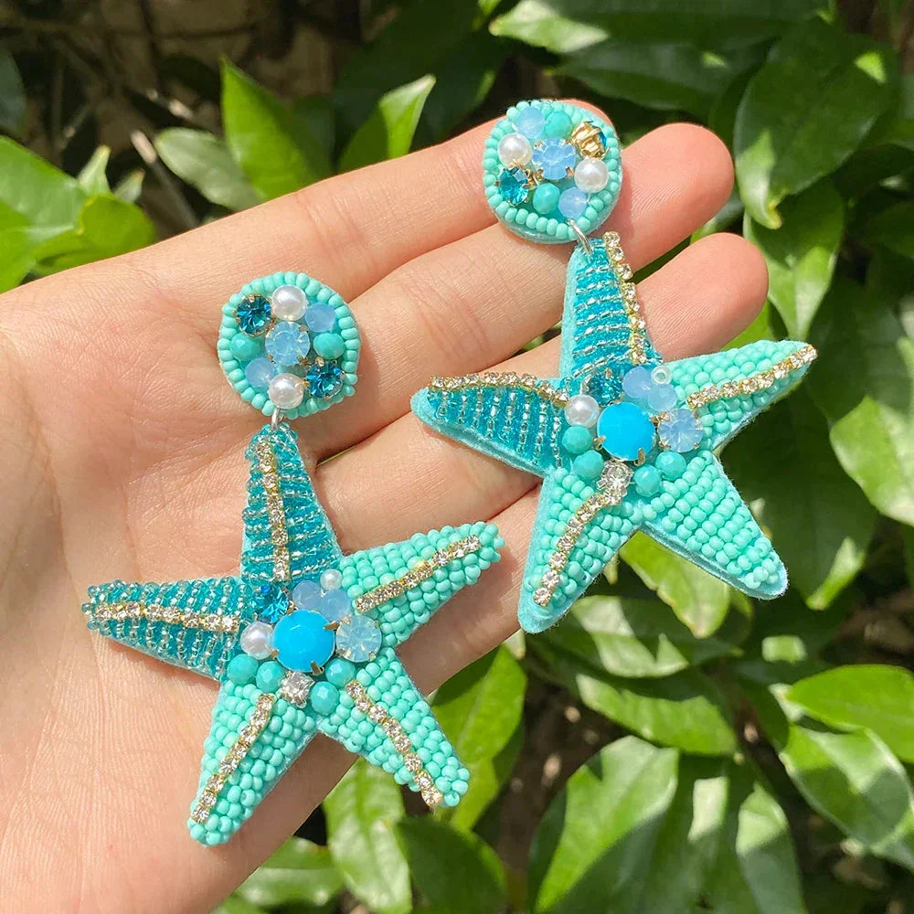 Handmade Beaded Drop Earrings