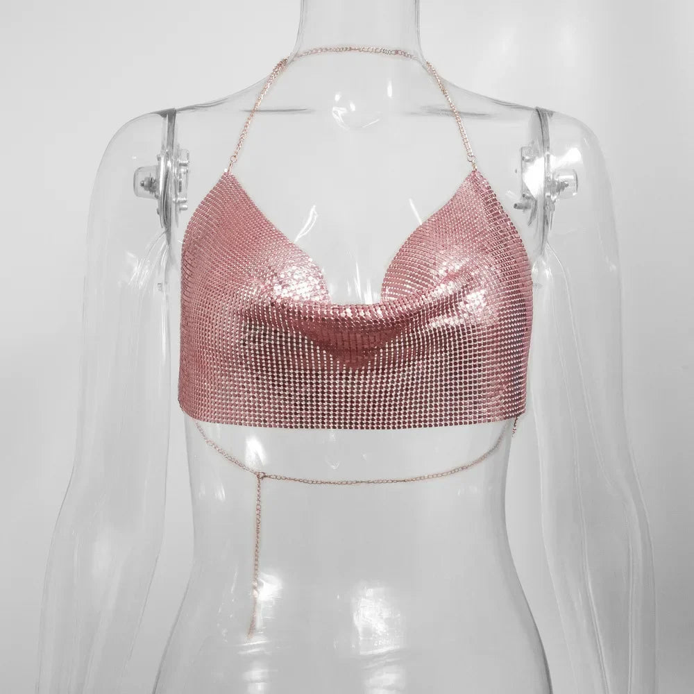 Women’s Metal Textured Bralette Camisole
