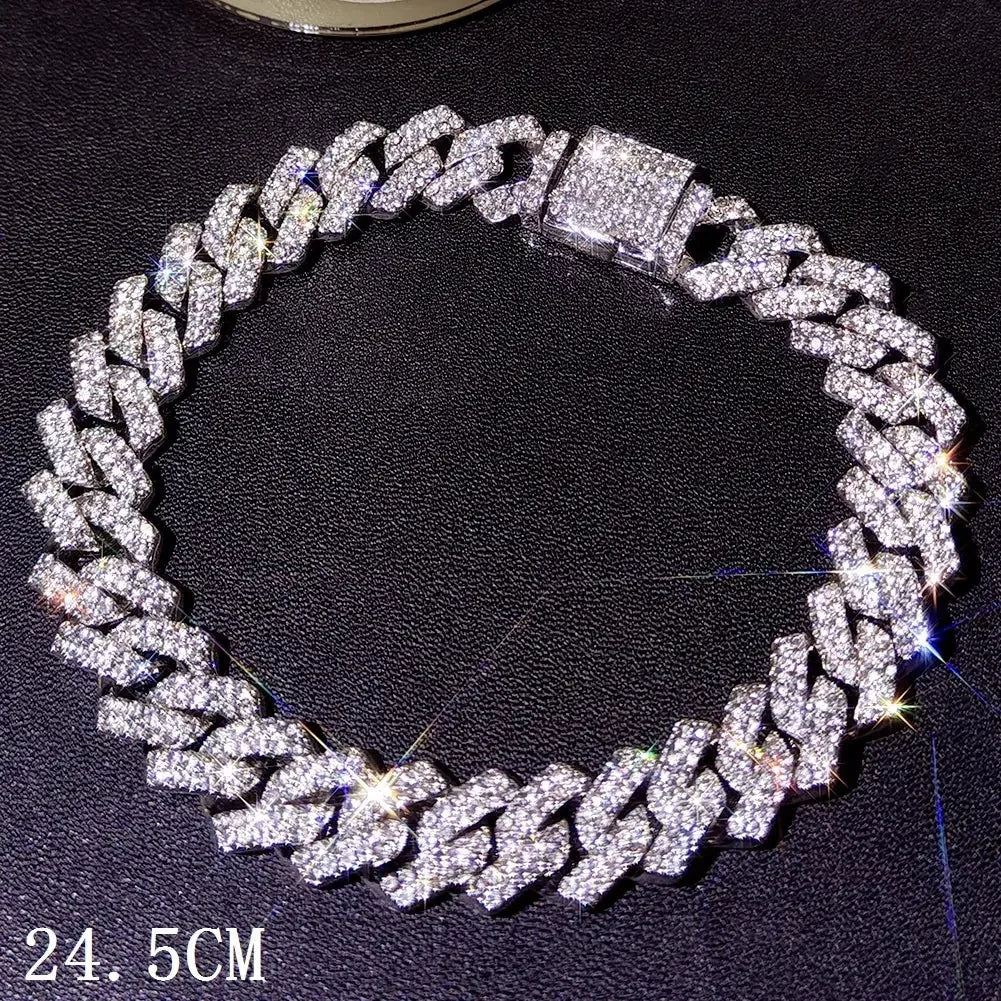 Iced Out Chunky Cuban Chain Anklet Bracelet