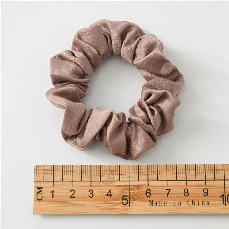 Silk Satin Scrunchies Headband Large Elastic Rubber Hair Band Women Gilr Ponytail Holder Hair Ties Accessories Satin Hair Rope