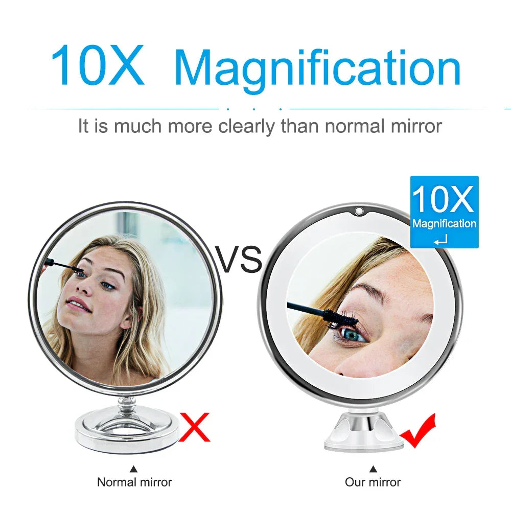 Makeup Vanity Mirror with 10X Lights LED Mirror Makeup Mirror Light Miroir Espelho Eclairage Vanity Light Makeup Storage Box