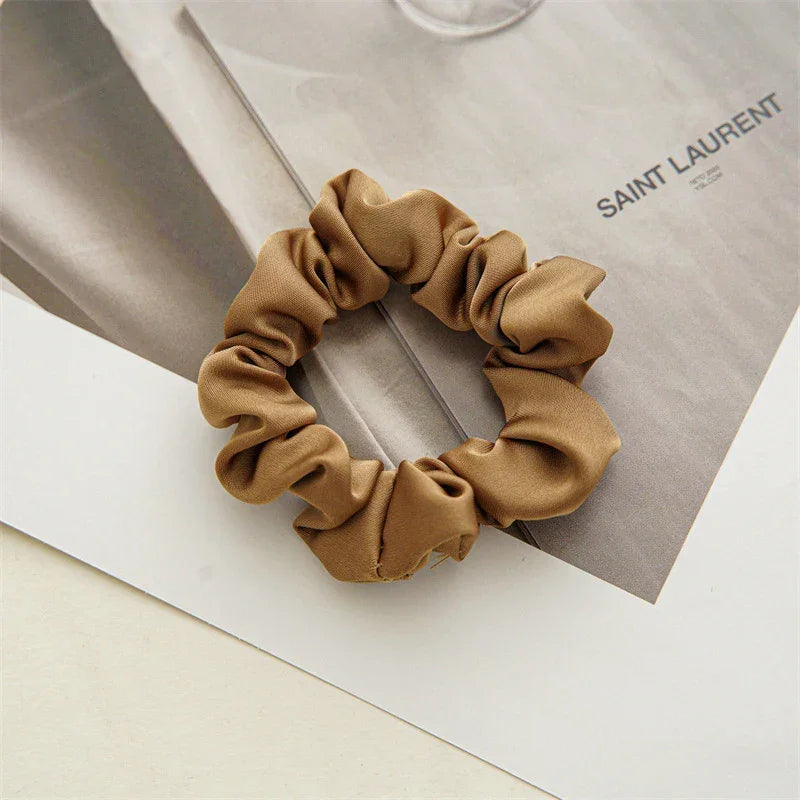 Silk Satin Scrunchies Headband Large Elastic Rubber Hair Band Women Gilr Ponytail Holder Hair Ties Accessories Satin Hair Rope