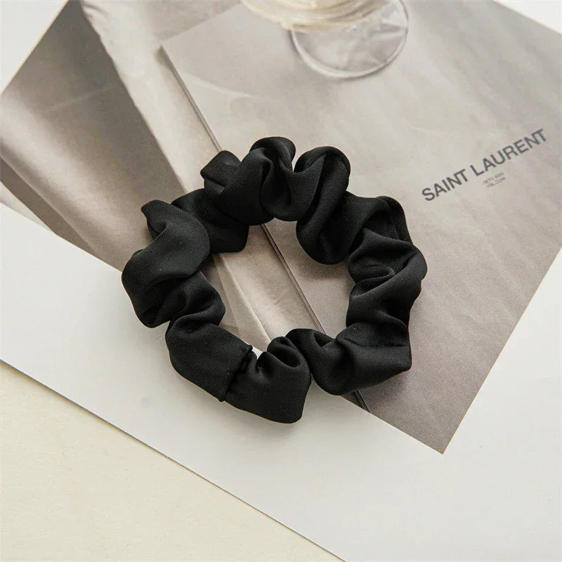 Silk Satin Scrunchies Headband Large Elastic Rubber Hair Band Women Gilr Ponytail Holder Hair Ties Accessories Satin Hair Rope