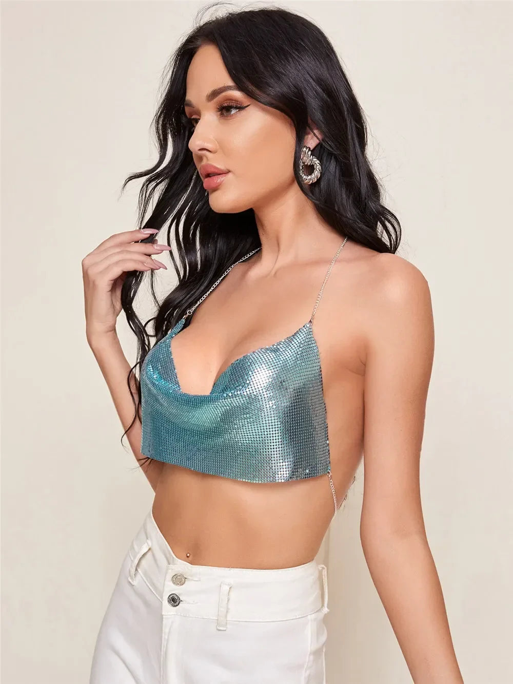 Women’s Metal Textured Bralette Camisole