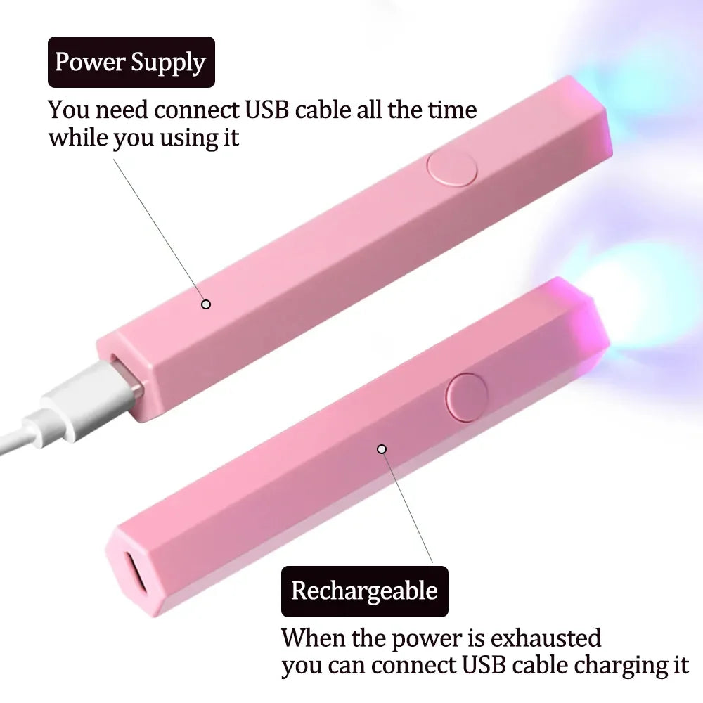 CNHIDS Portable Salon Quick Dry USB Nail Dryer Machine Home Phototherapy Tools Professional UV LED Nail Lamp Mini Flashlight Pen