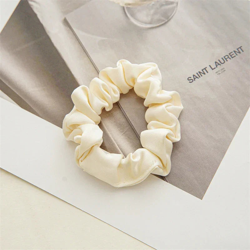 Silk Satin Scrunchies Headband Large Elastic Rubber Hair Band Women Gilr Ponytail Holder Hair Ties Accessories Satin Hair Rope
