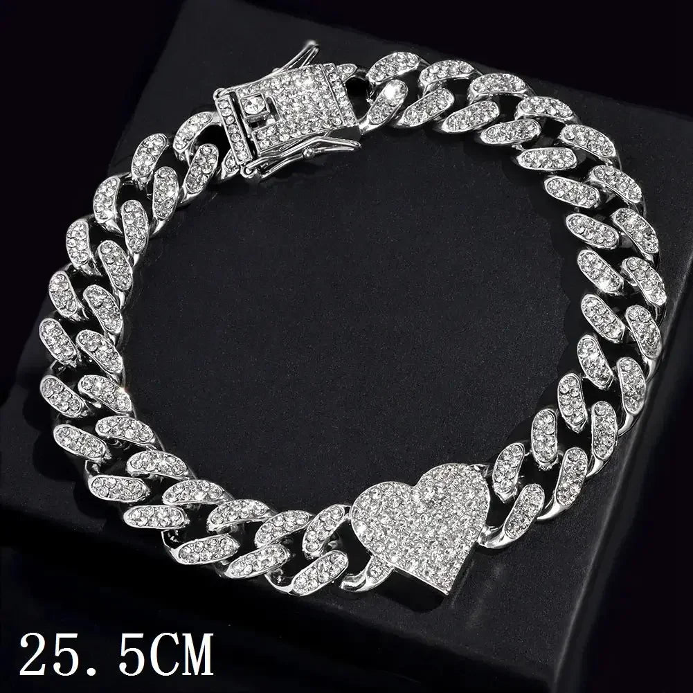 Iced Out Chunky Cuban Chain Anklet Bracelet