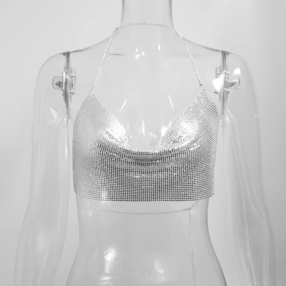 Women’s Metal Textured Bralette Camisole