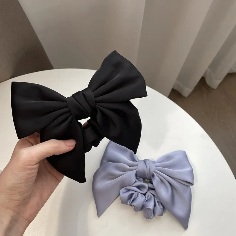 Retro Simple Satin Hair Scrunchie Candy Color Elastic Hair Bands Ponytail Hair Ties Fashion Ornament For Girls Hair Accessories