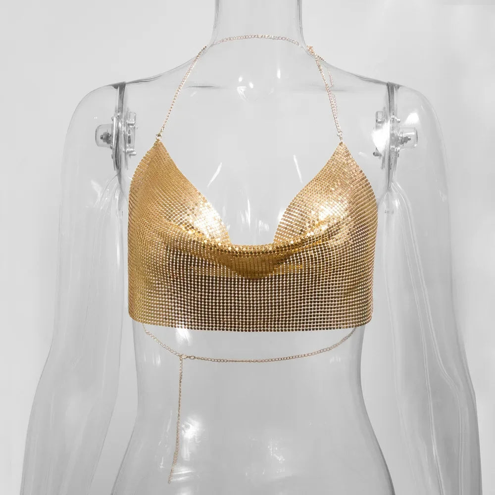 Women’s Metal Textured Bralette Camisole