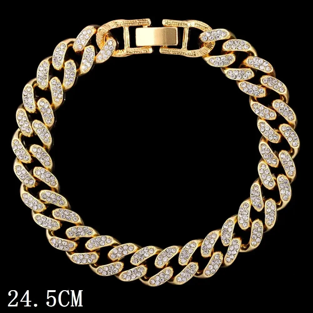 Iced Out Chunky Cuban Chain Anklet Bracelet