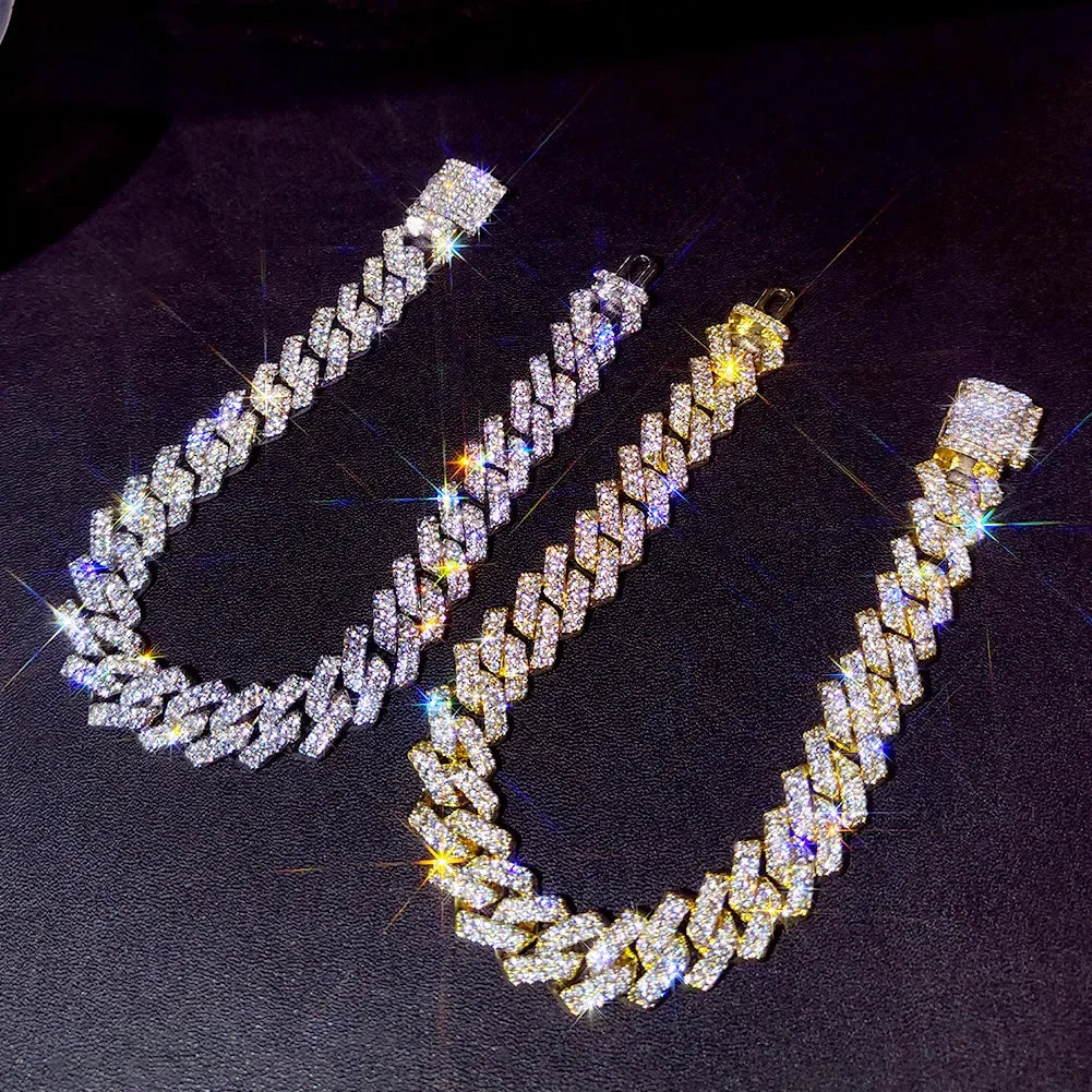 Iced Out Chunky Cuban Chain Anklet Bracelet