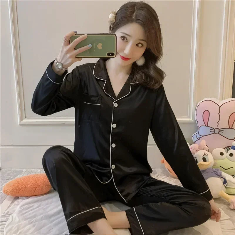 2023 new pajamas for women autumn and winter long-sleeved trousers hot style thickened home wear set