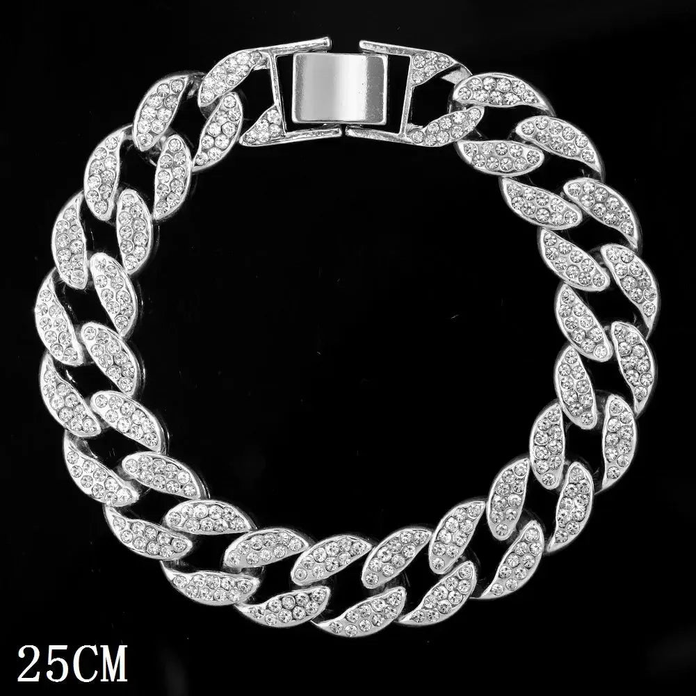 Iced Out Chunky Cuban Chain Anklet Bracelet