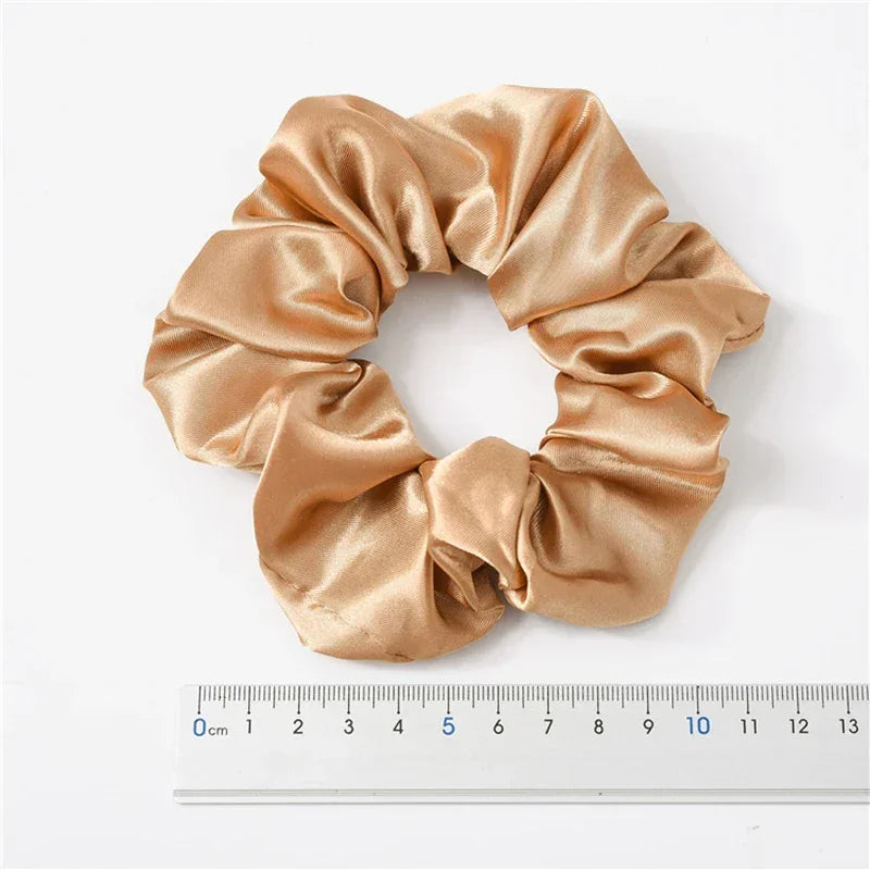 Silk Satin Scrunchies Headband Large Elastic Rubber Hair Band Women Gilr Ponytail Holder Hair Ties Accessories Satin Hair Rope