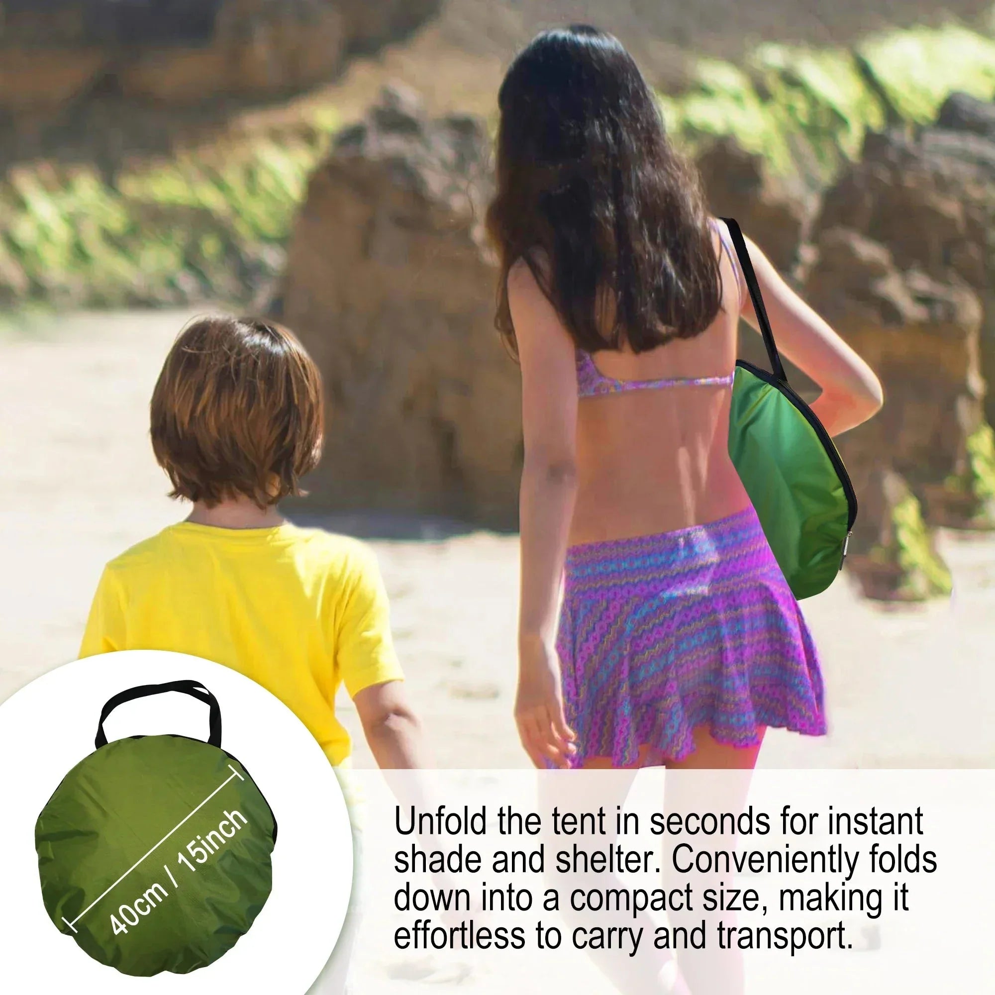 Pop-Up Beach Tent UV-resistant & Waterproof Sun Shade Shelter for Camping