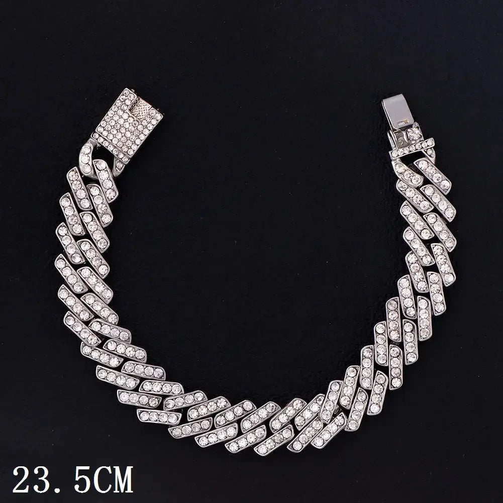 Iced Out Chunky Cuban Chain Anklet Bracelet
