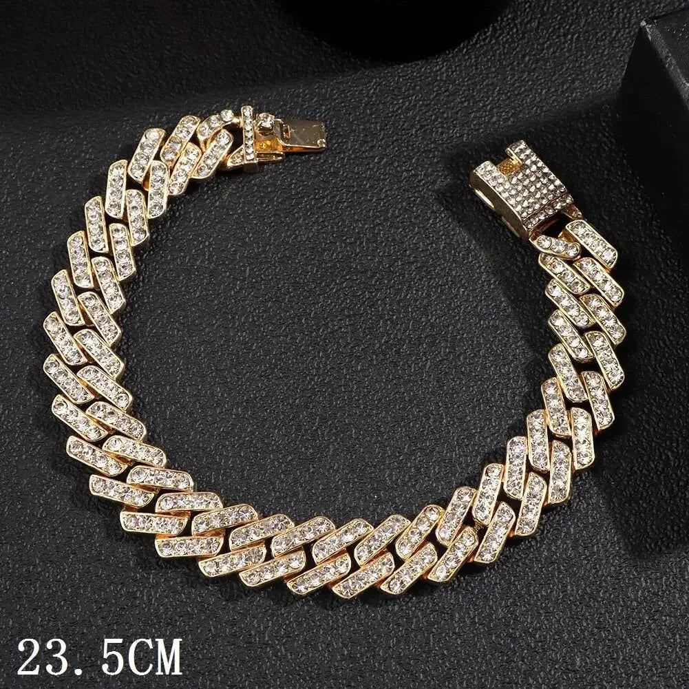 Iced Out Chunky Cuban Chain Anklet Bracelet