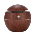 USB Aromatherapy Cool Mist Maker Dorm Room Essentials Wooden Grain Humidifier Colorful Night Light Diffuser