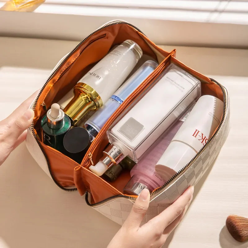 Big Capacity Travel home Use Cosmetic Bag Portable PU Makeup Pouch Women Waterproof Bathroom Wash bag Multifunction Cosmetic Bag