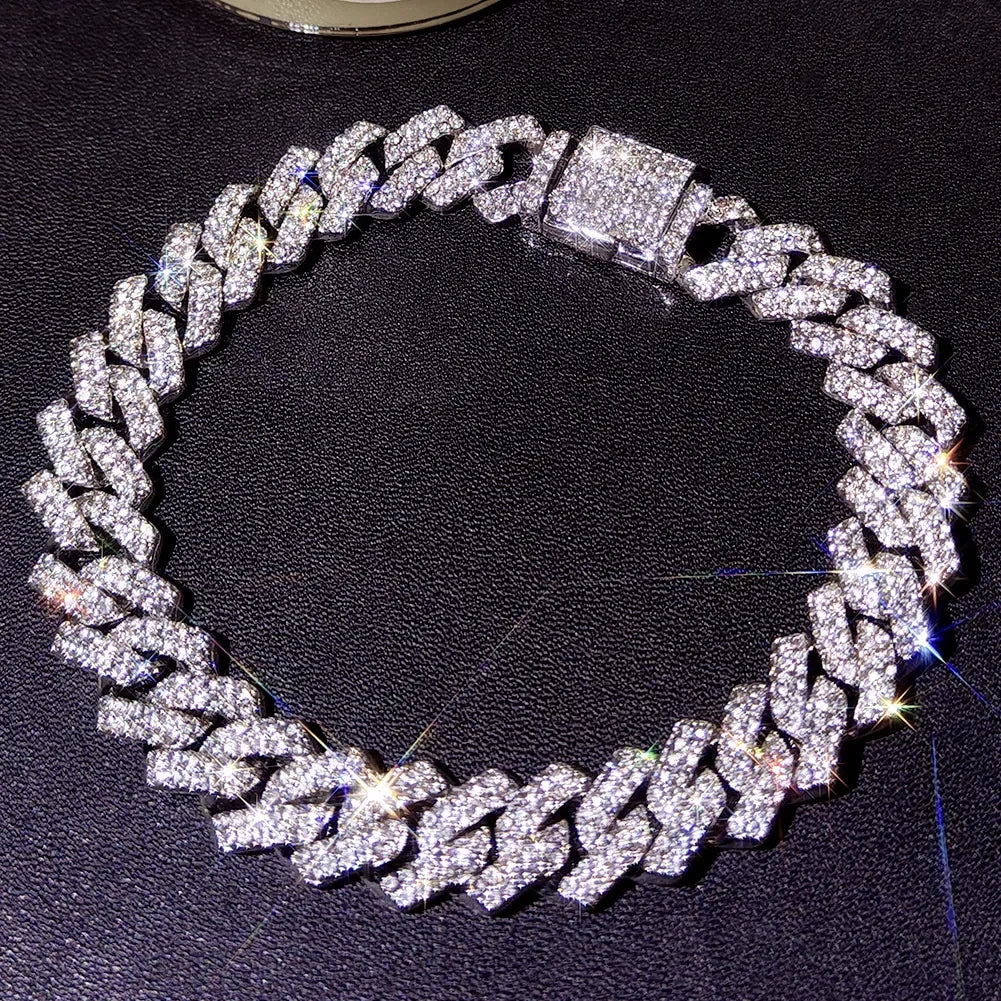 Iced Out Chunky Cuban Chain Anklet Bracelet