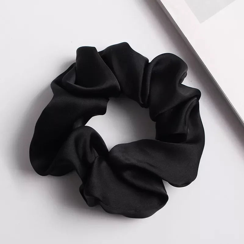 Silk Satin Scrunchies Headband Large Elastic Rubber Hair Band Women Gilr Ponytail Holder Hair Ties Accessories Satin Hair Rope