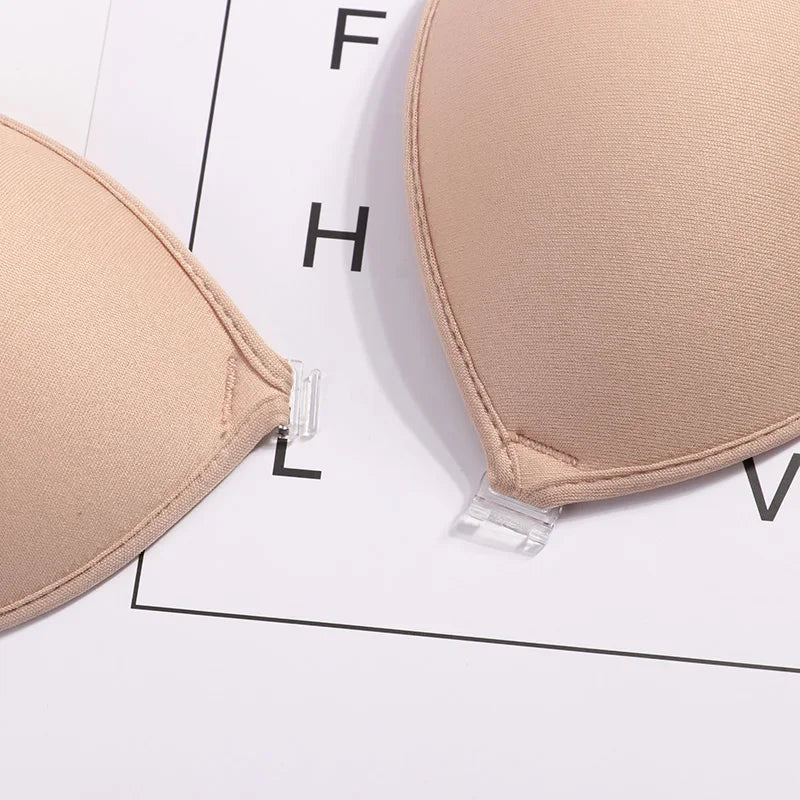 Sexy Sujetador Women's bra Invisible Push Up Bra Self-Adhesive Silicone Seamless Front Closure Sticky Backless Strapless Bra