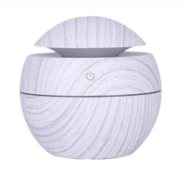 USB Aromatherapy Cool Mist Maker Dorm Room Essentials Wooden Grain Humidifier Colorful Night Light Diffuser