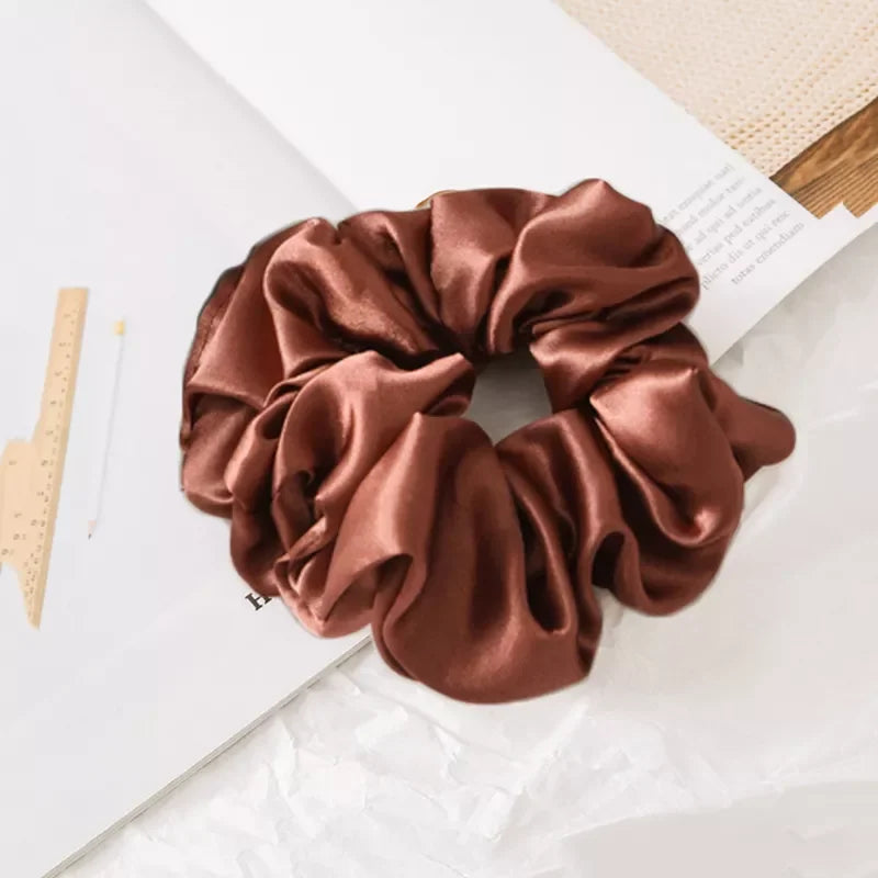 Silk Satin Scrunchies Headband Large Elastic Rubber Hair Band Women Gilr Ponytail Holder Hair Ties Accessories Satin Hair Rope