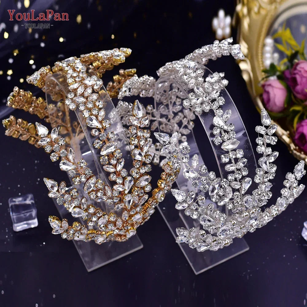 YouLaPan HP425 Bridal Headband Wedding Crowns Bride Tiara and Headdress Women Headpiece Hair Accessories Pageant Head Jewelry