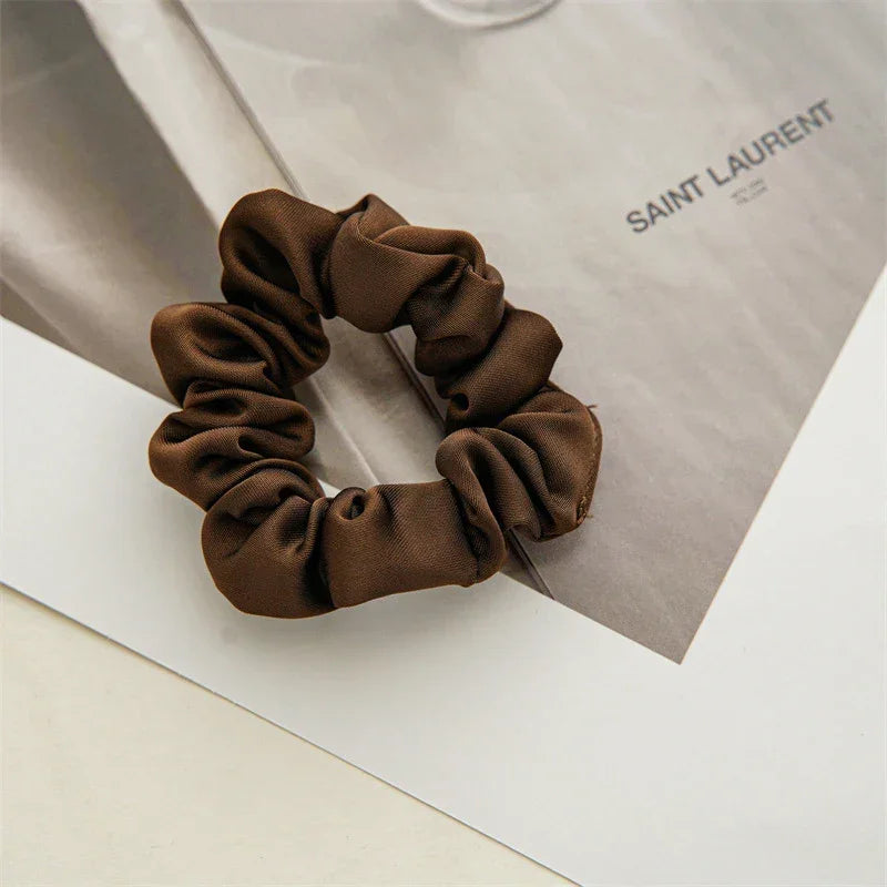 Silk Satin Scrunchies Headband Large Elastic Rubber Hair Band Women Gilr Ponytail Holder Hair Ties Accessories Satin Hair Rope