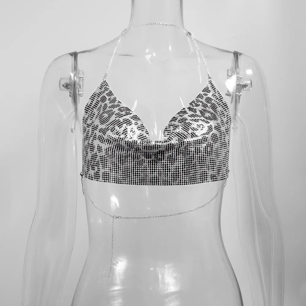 Women’s Metal Textured Bralette Camisole