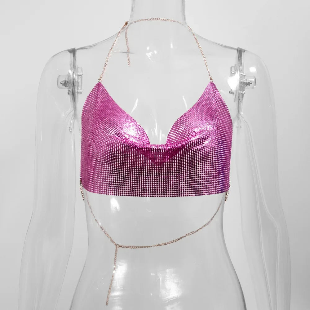 Women’s Metal Textured Bralette Camisole