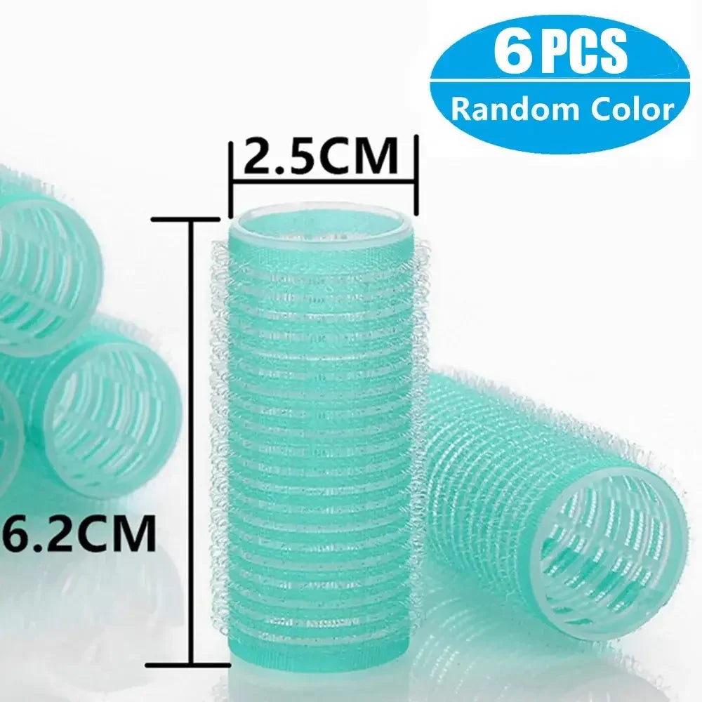 Self-Grip Hair Rollers Heatless Hair Curlers No Heat Hair Bang Volume Self-adhesive Hook &amp Loop DIY Styling Tool Random Color