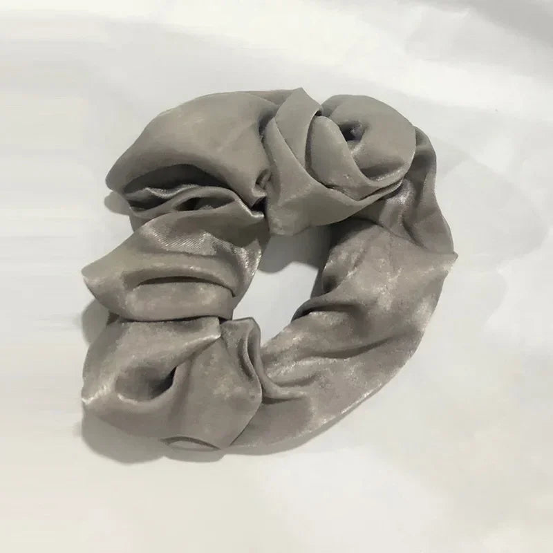 Silk Satin Scrunchies Headband Large Elastic Rubber Hair Band Women Gilr Ponytail Holder Hair Ties Accessories Satin Hair Rope
