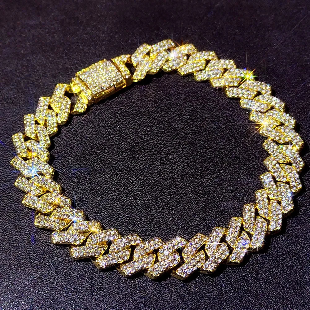 Iced Out Chunky Cuban Chain Anklet Bracelet