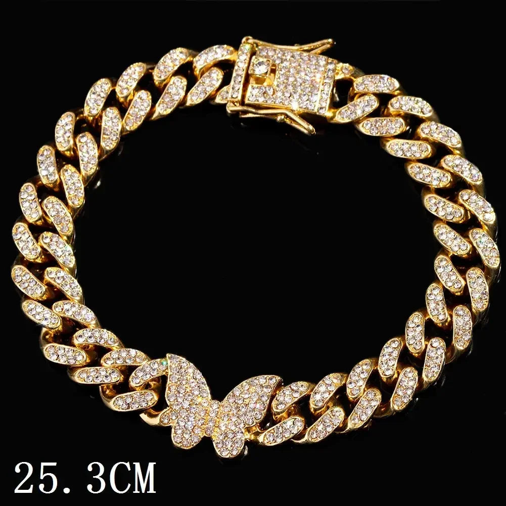 Iced Out Chunky Cuban Chain Anklet Bracelet