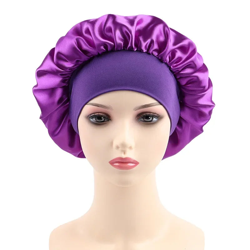 Women Bonnet Satin Sleeping Hat Hair Night Sleep Cap Head Cover Bonnets Shower Caps For Bath And Sauna Bathing Bonnet De Nuit